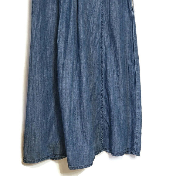 Madewell Denim Pieced Waist Midi Dress Mariden Wash Chambray Blue A Line Size 2 - Picture 12 of 16